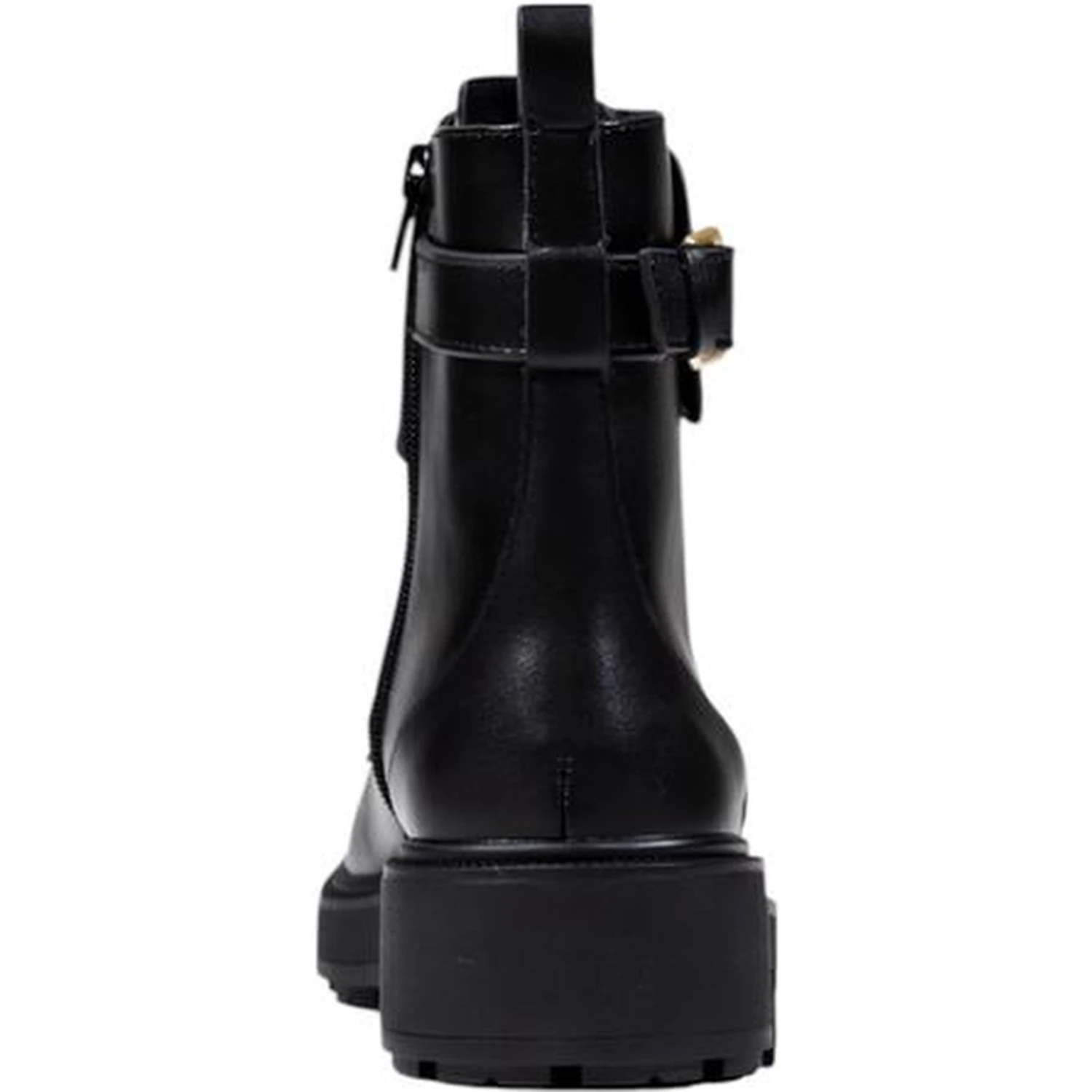 Black Artificial Leather Lace-Up Boots