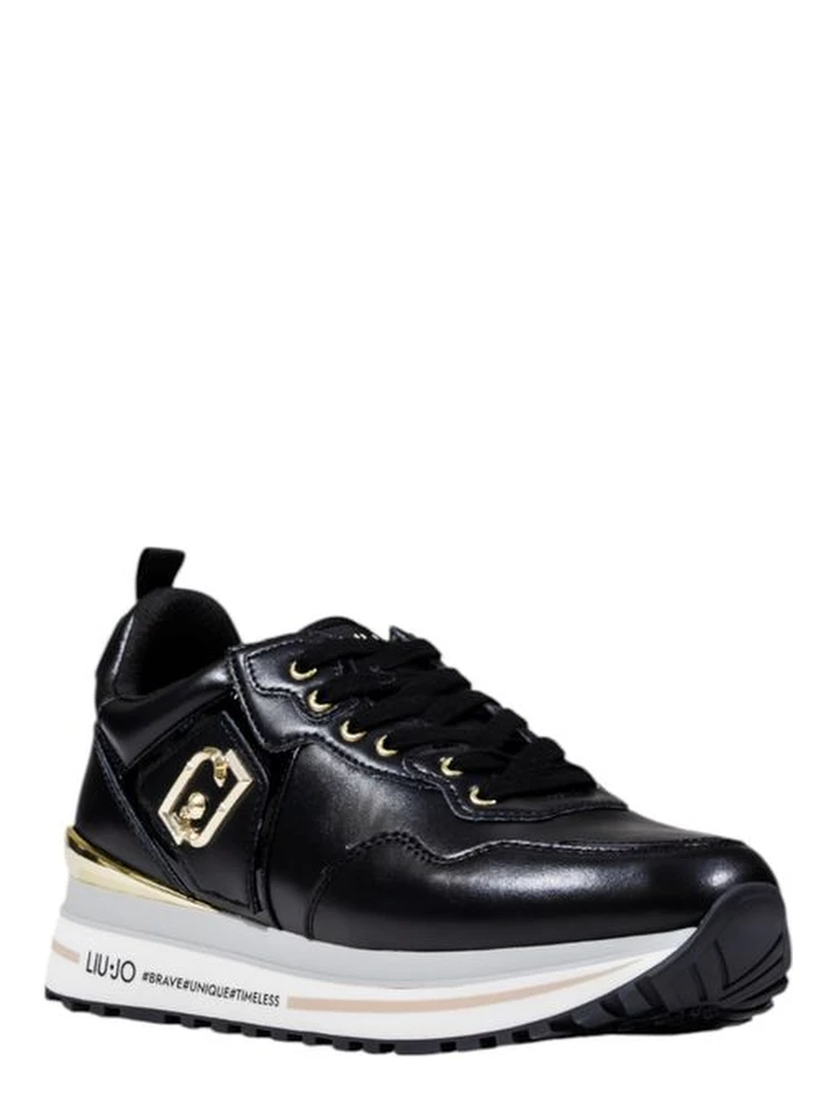 Black Artificial Leather Platform Sneakers alternative