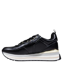 Black Artificial Leather Platform Sneakers