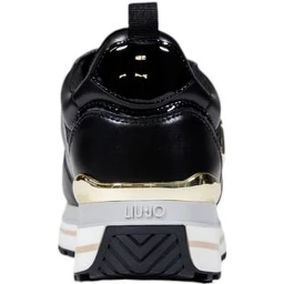 Black Artificial Leather Platform Sneakers
