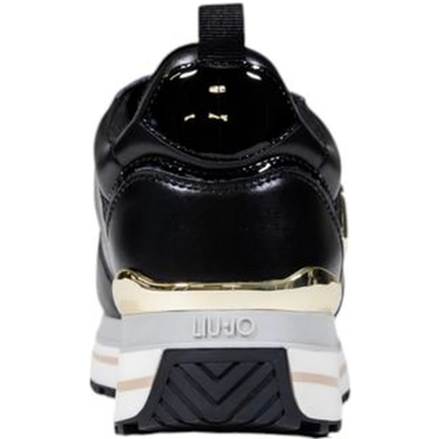 Black Artificial Leather Platform Sneakers