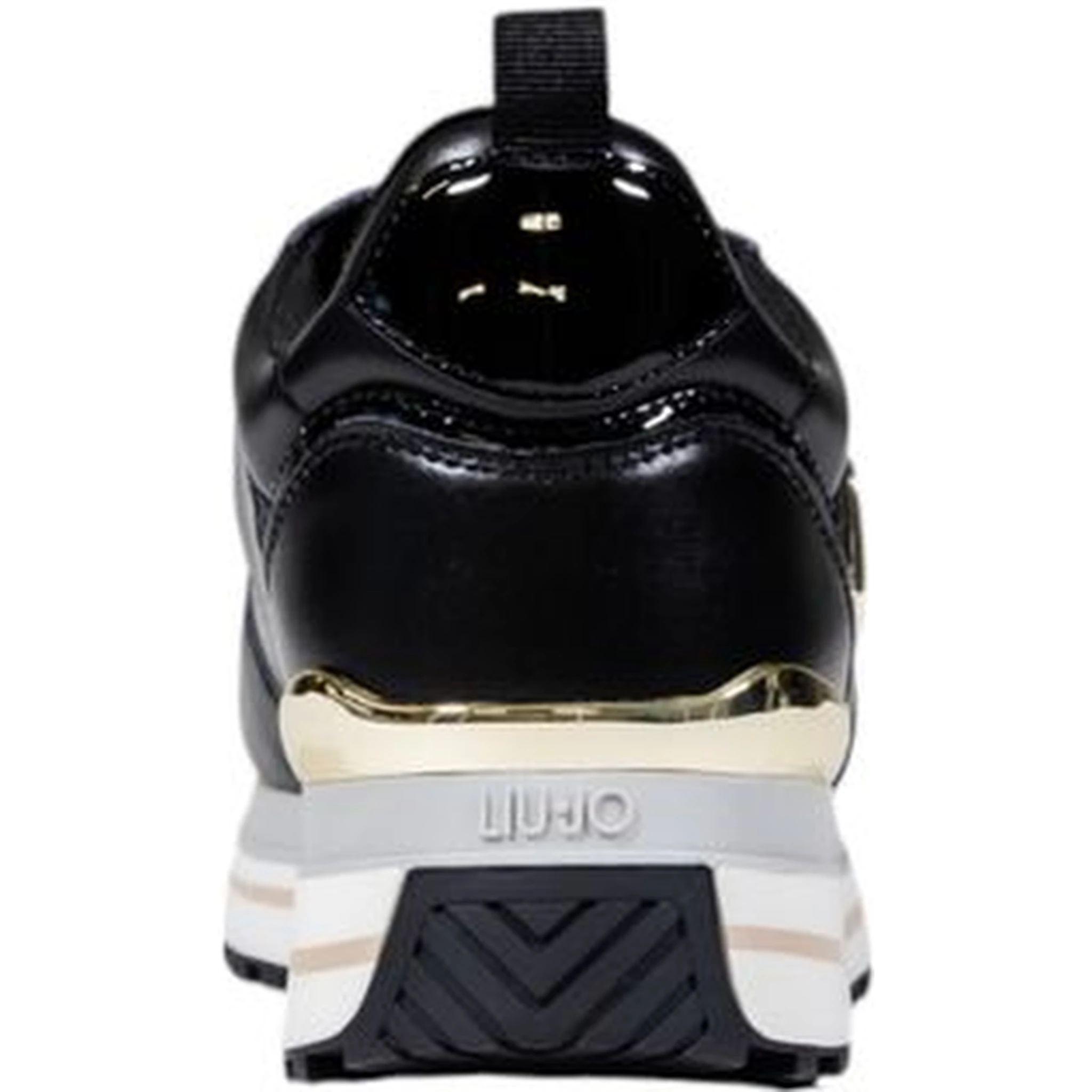 Black Artificial Leather Platform Sneakers