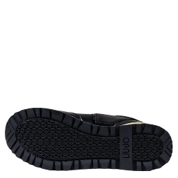 Black Artificial Leather Platform Sneakers
