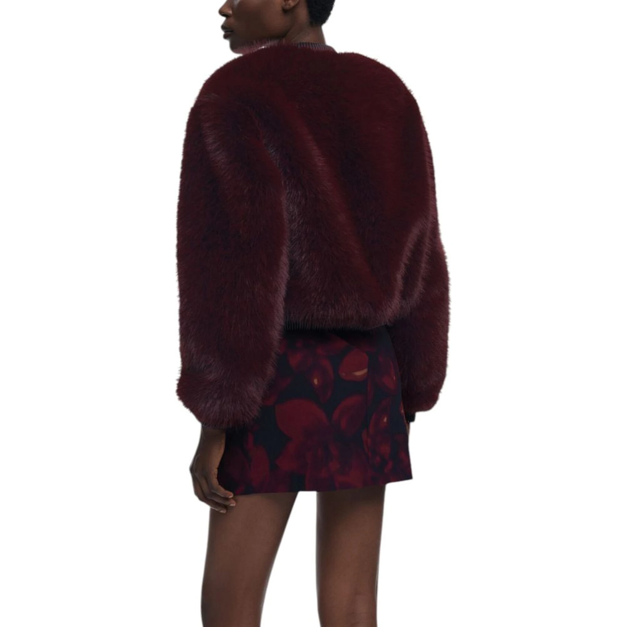Bordeaux Polyester Jackets And Coat