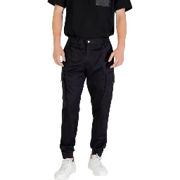 Black Viscose Casual Pants