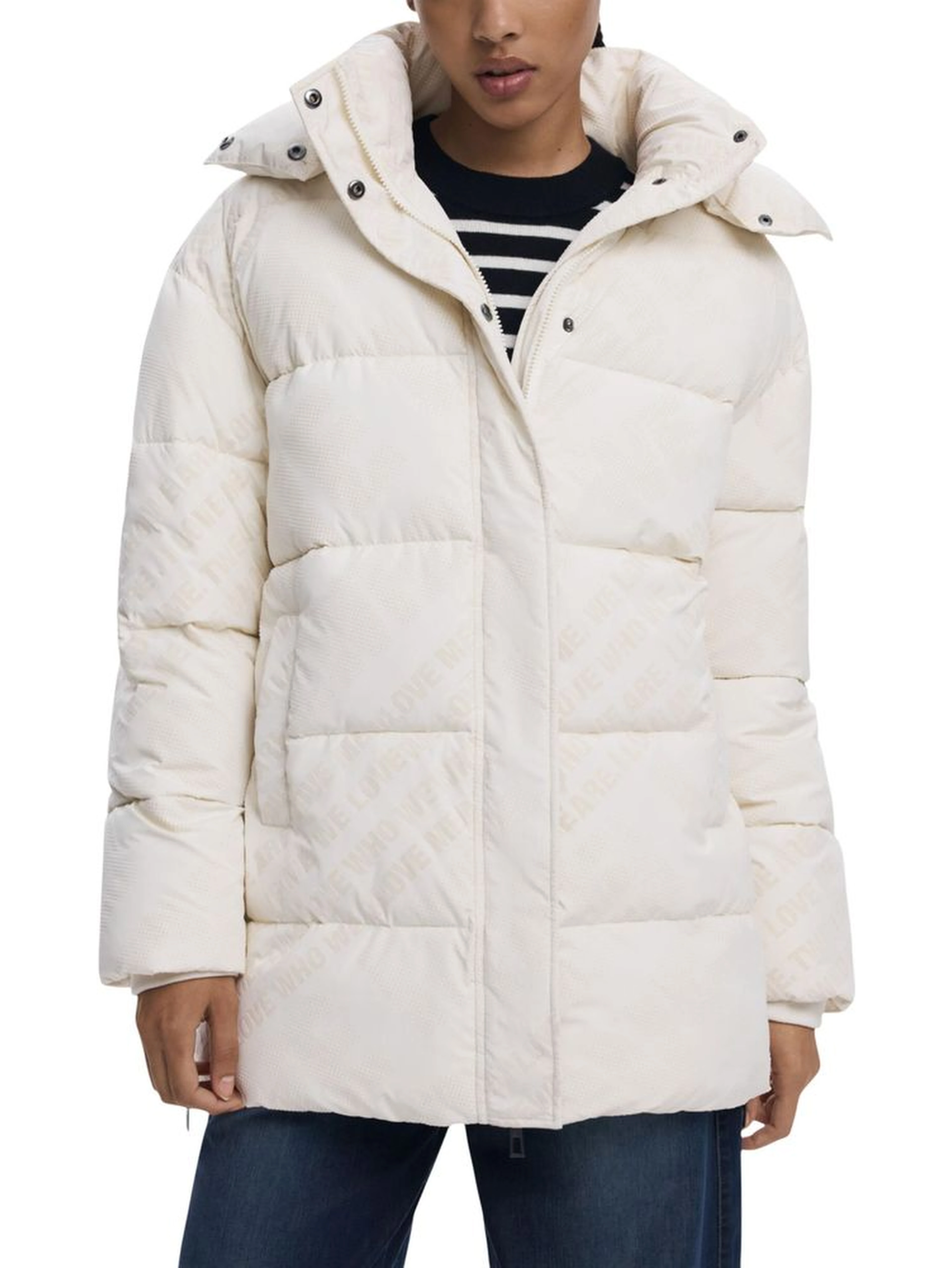 Cream Polyester Coat