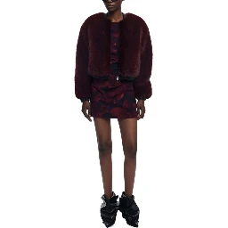 Bordeaux Polyester Jackets And Coat
