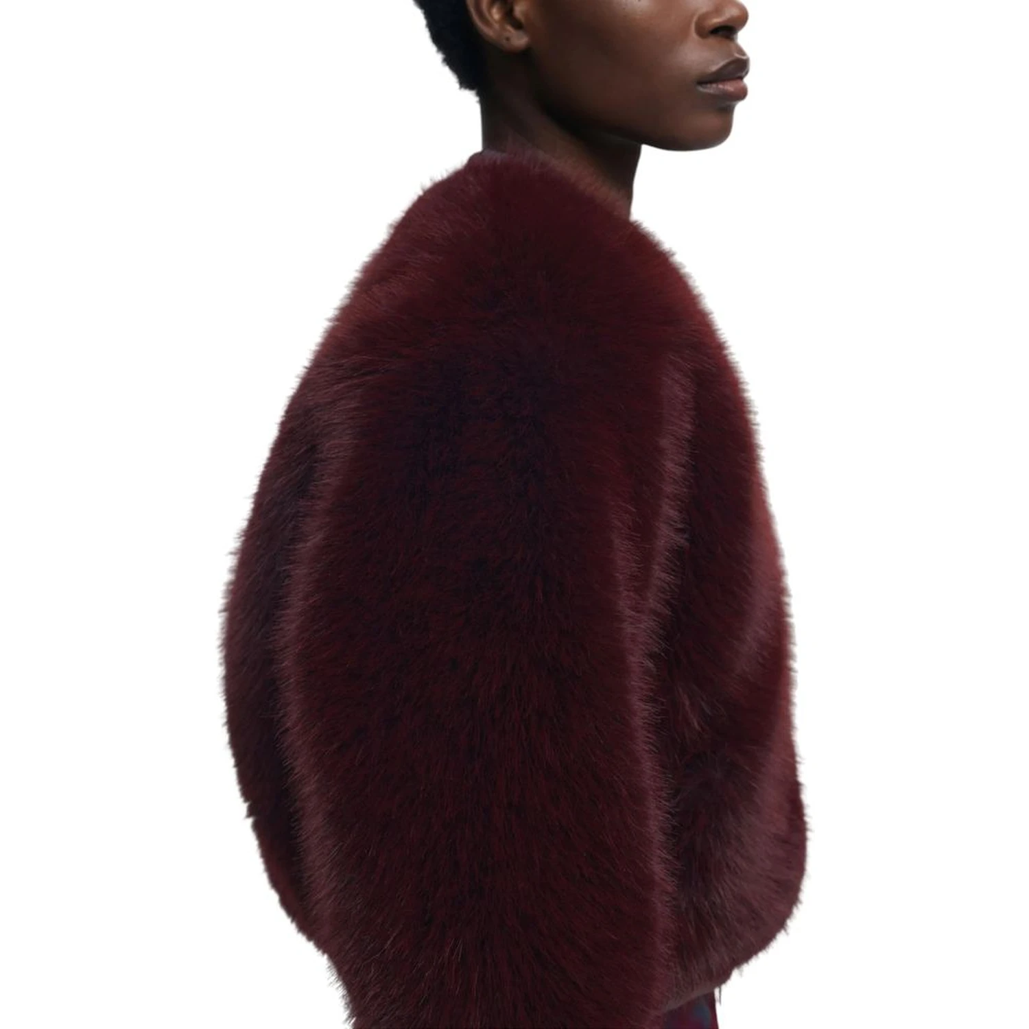 Bordeaux Polyester Jackets And Coat