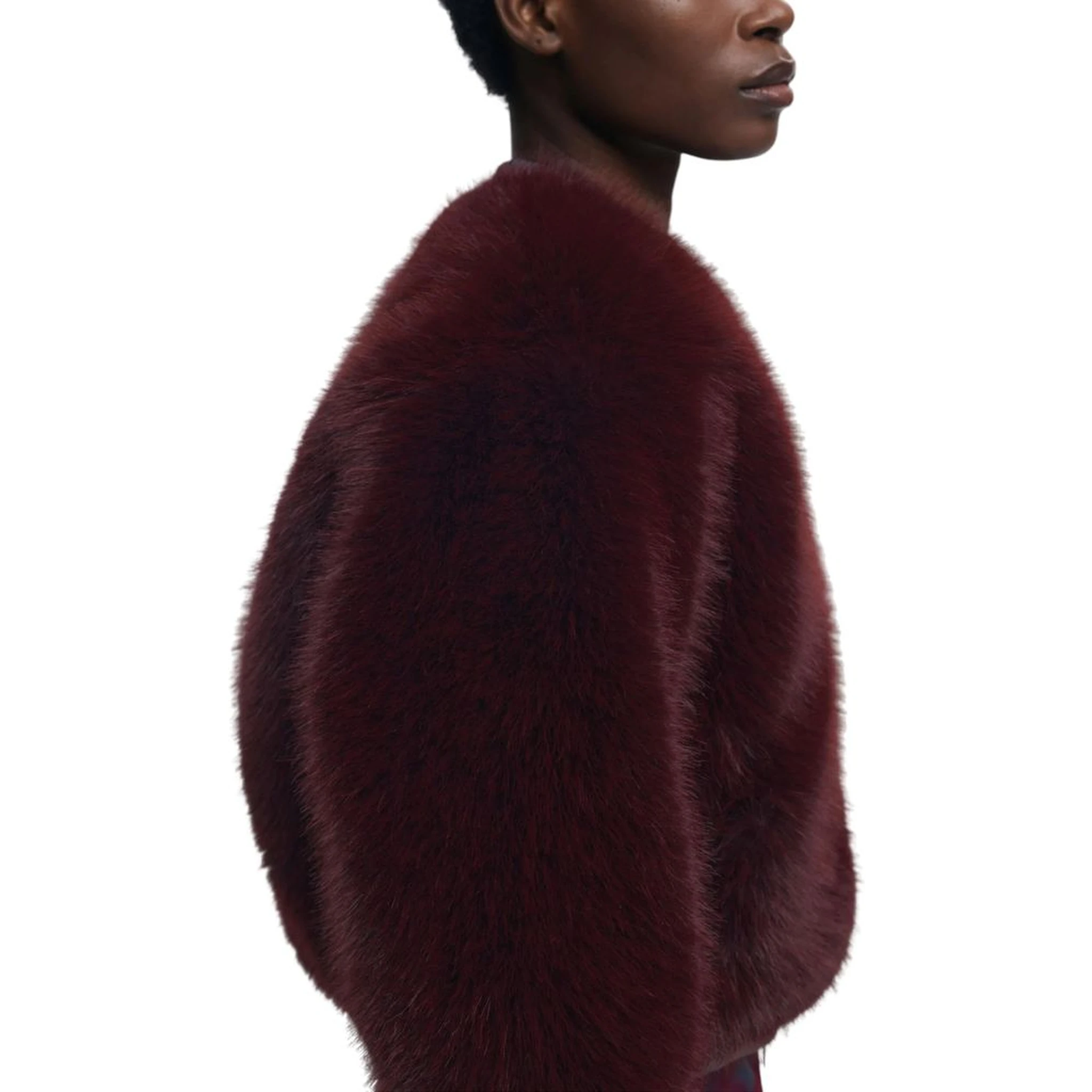 Bordeaux Polyester Jackets And Coat