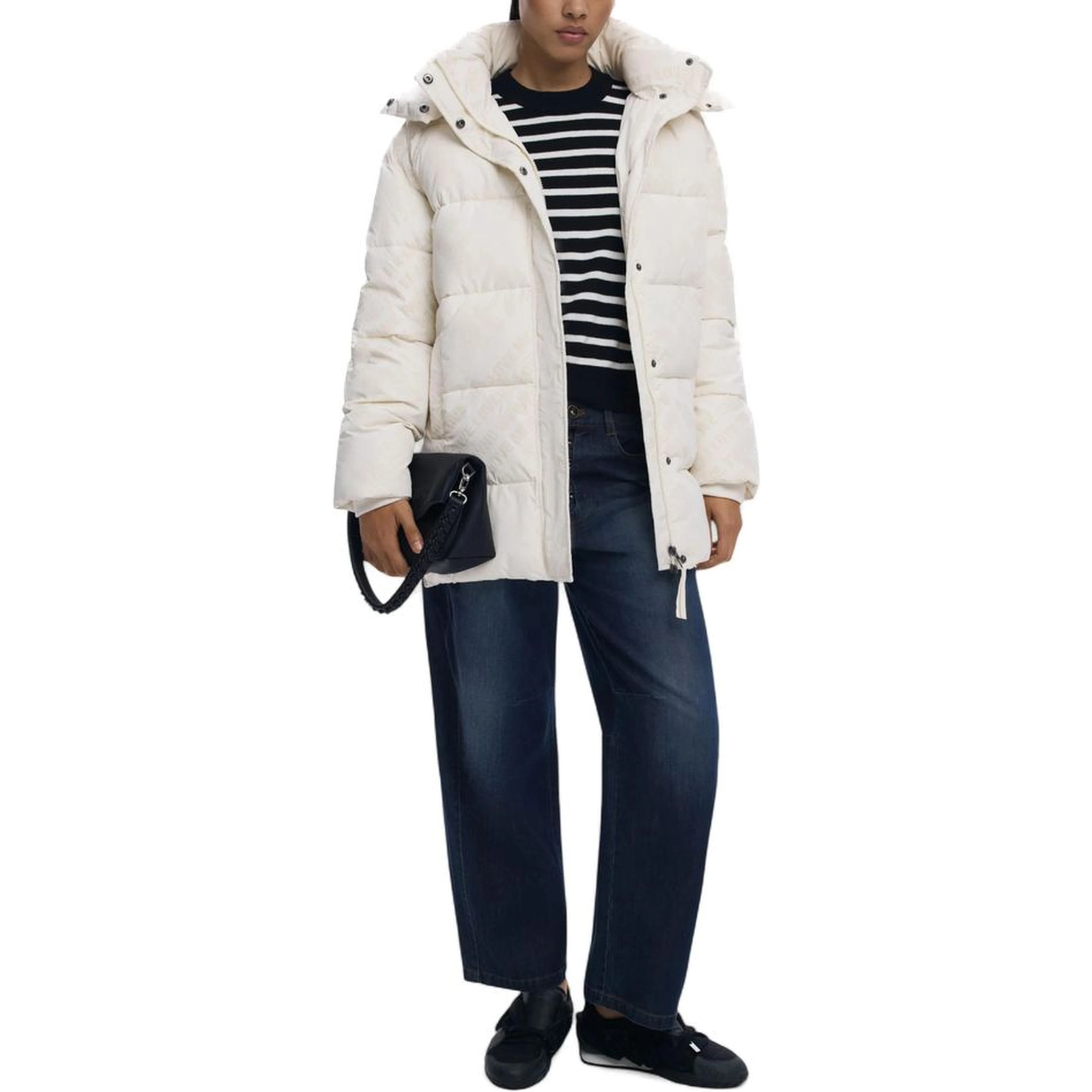Cream Polyester Coat