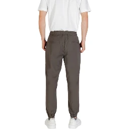 Green Polyester Casual Pants