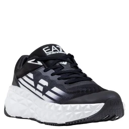 Black And White Polyester Athletic Sneakers