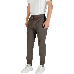 Green Polyester Casual Pants
