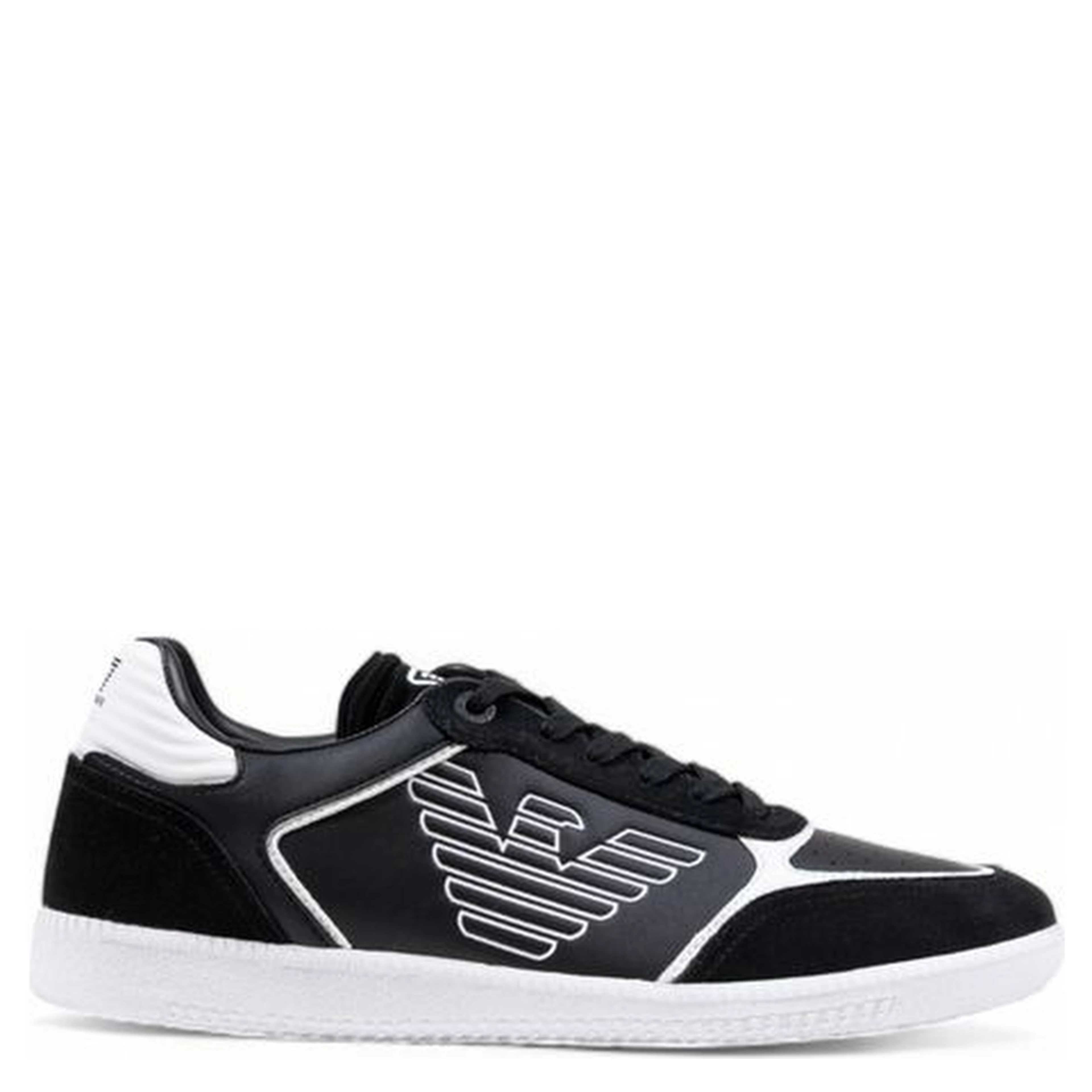 Black And White Leather Athletic Sneakers