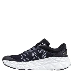 Black And White Polyester Athletic Sneakers
