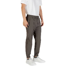 Green Polyester Casual Pants