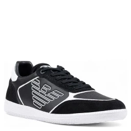 Black And White Leather Athletic Sneakers