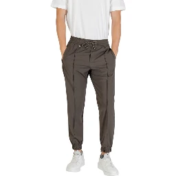 Green Polyester Casual Pants