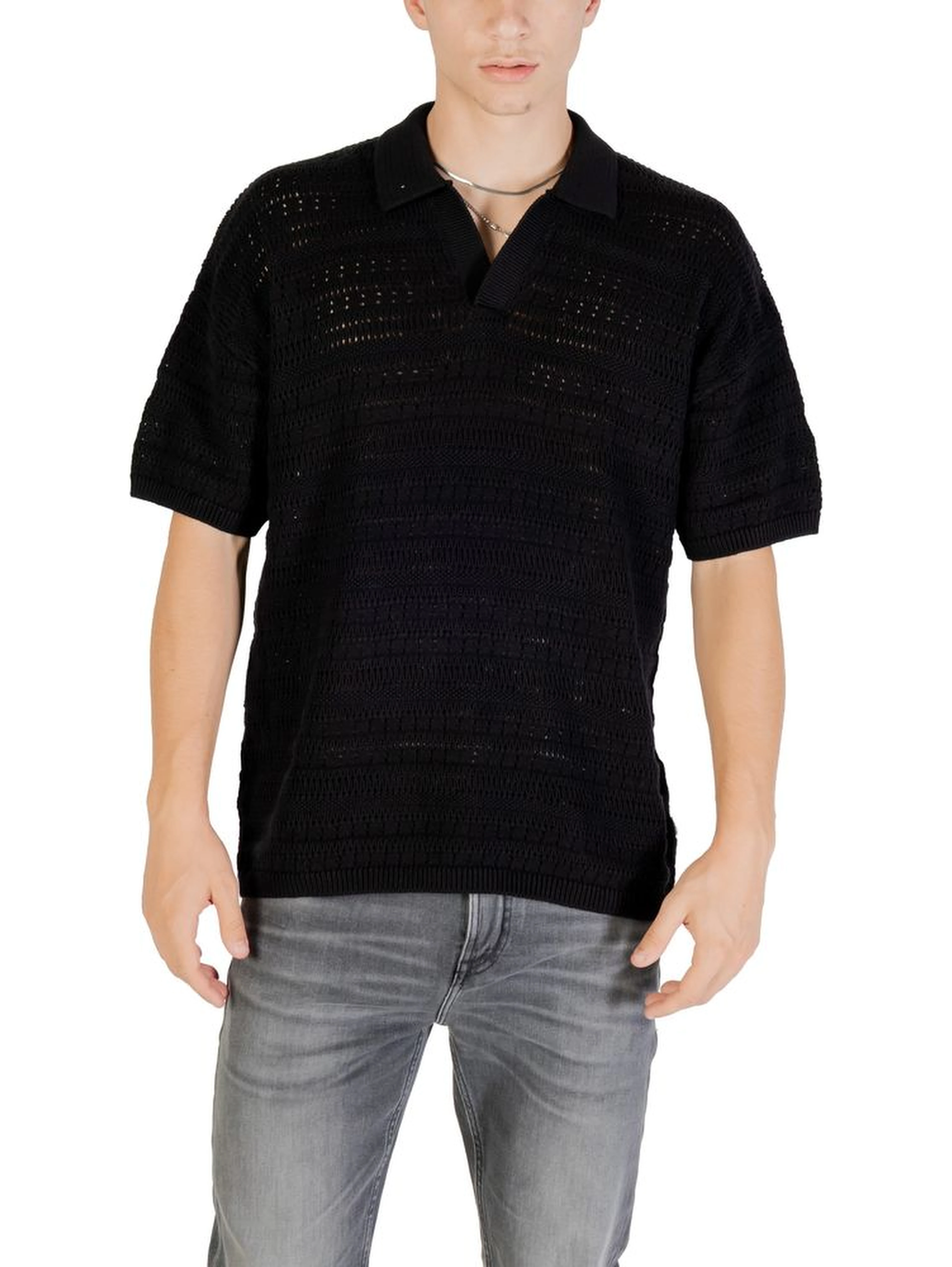 Black Cotton Polo Shirt