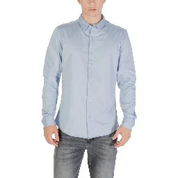 Blue Cotton Dress Shirt
