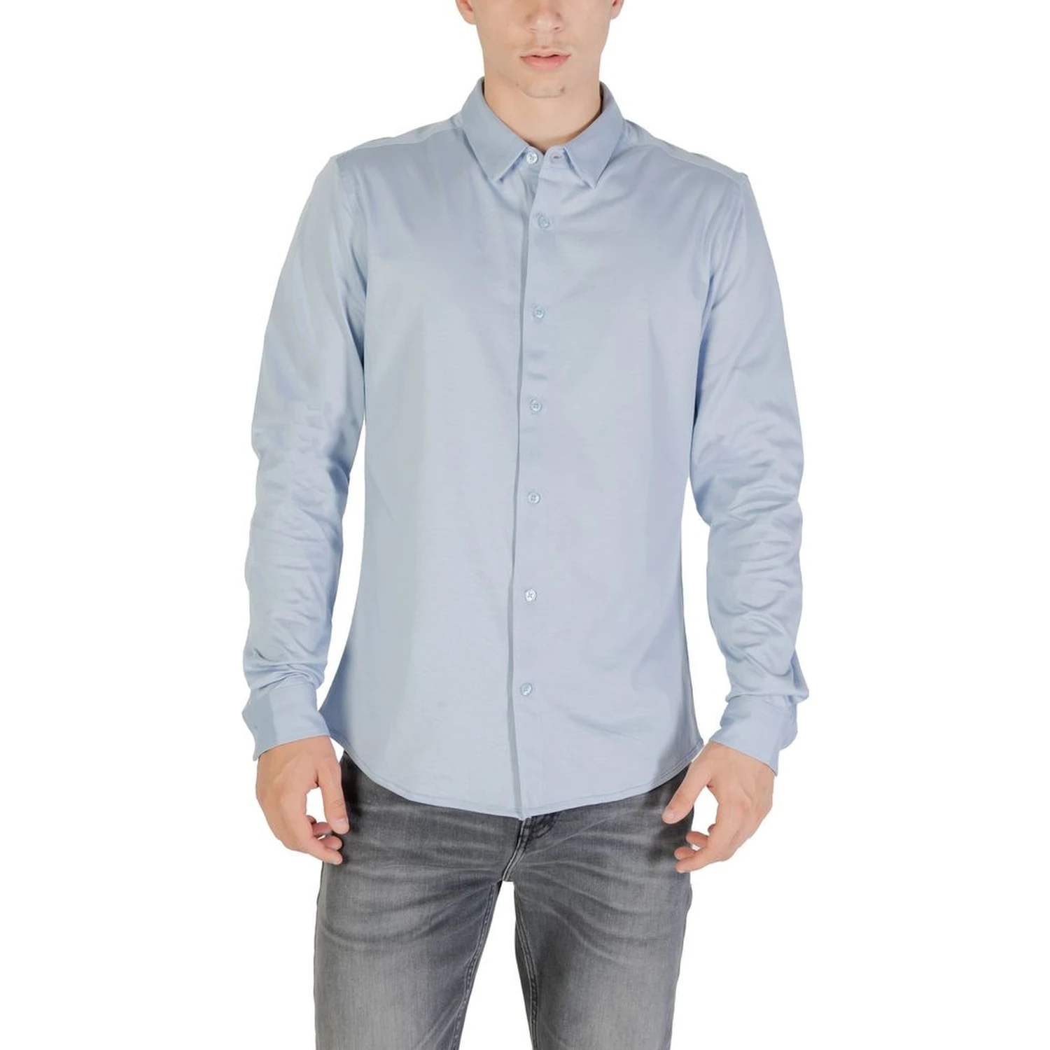 Blue Cotton Dress Shirt