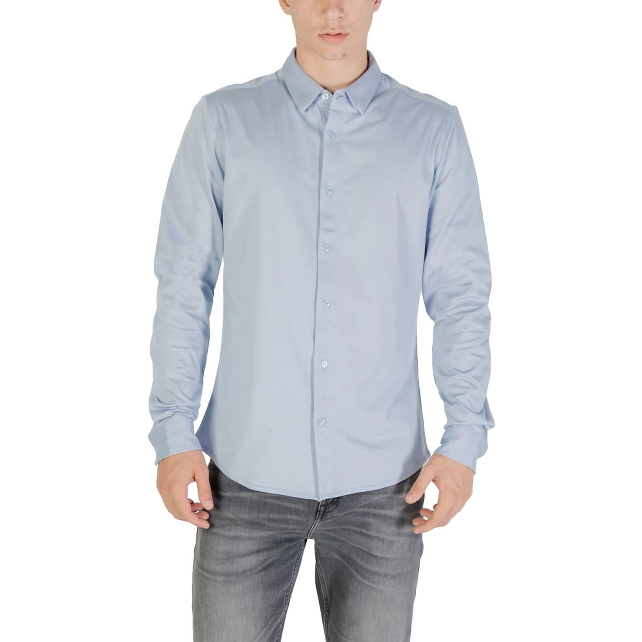Blue Cotton Dress Shirt