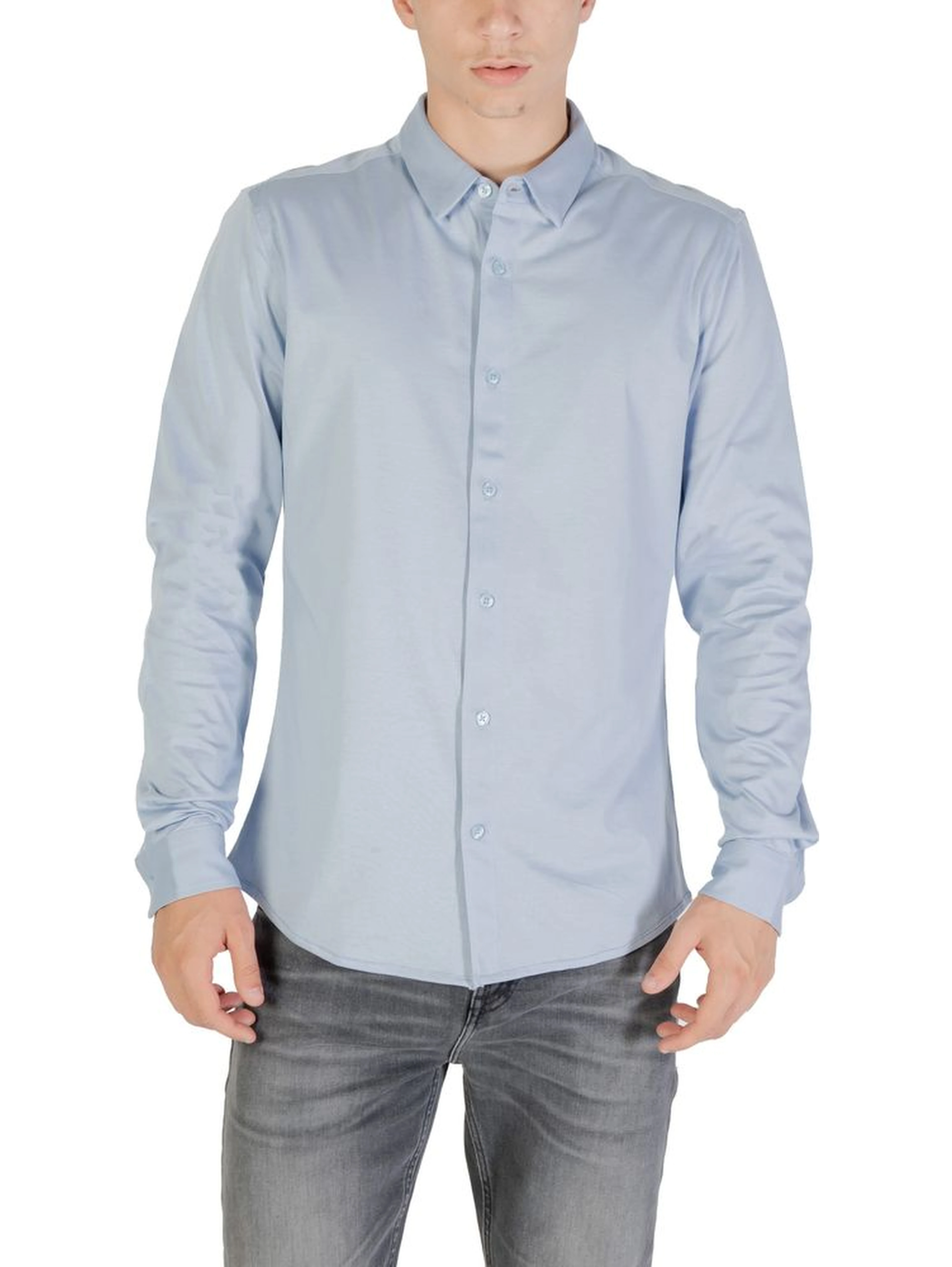 Blue Cotton Dress Shirt