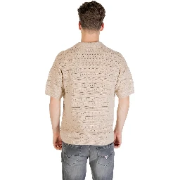 Beige Cotton Shortsleeve Shirt