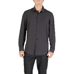 Black Elastane Dress Shirt