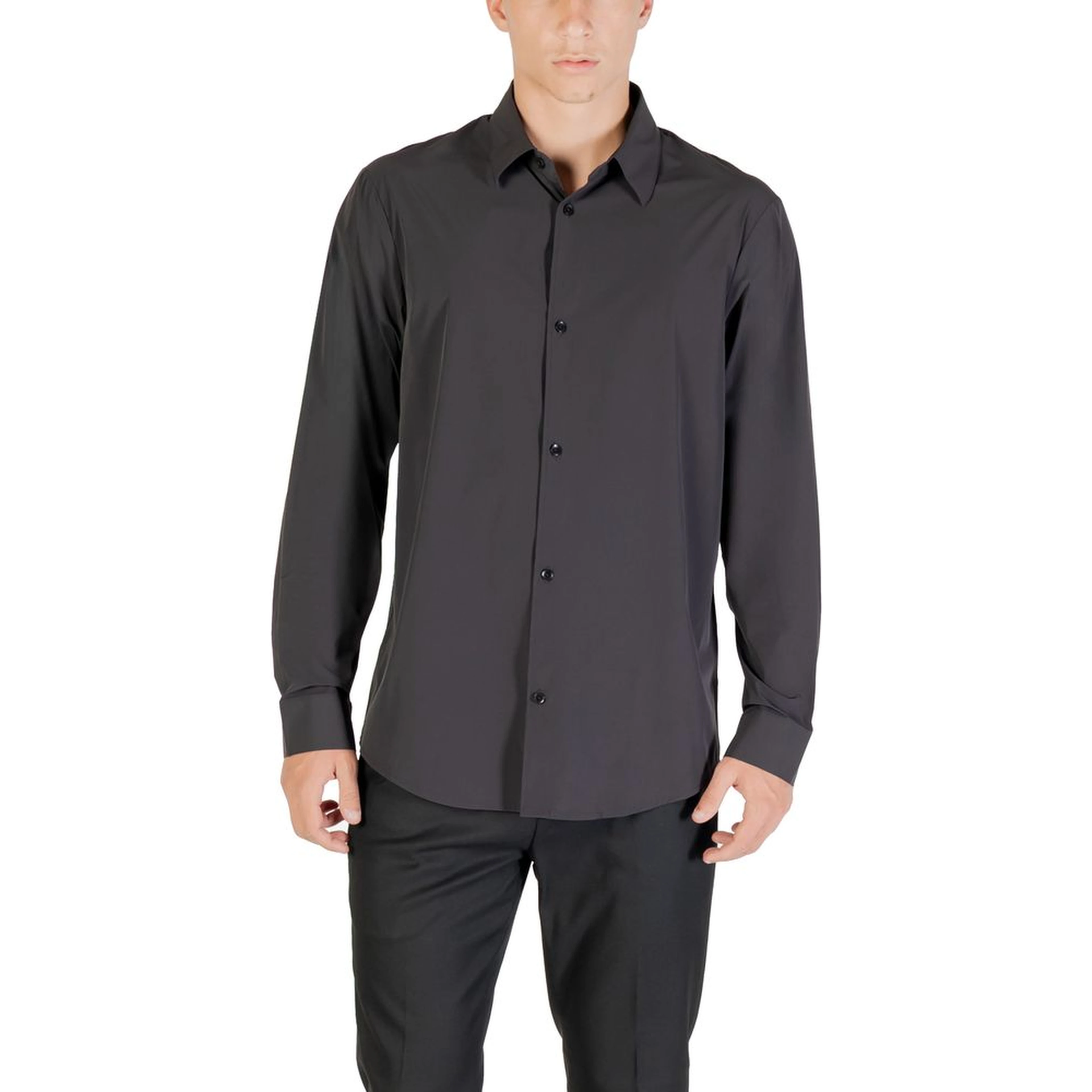 Black Elastane Dress Shirt