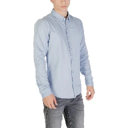Blue Cotton Dress Shirt