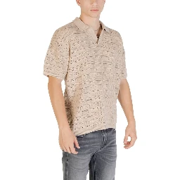 Beige Cotton Shortsleeve Shirt