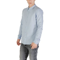 Blue Cotton Dress Shirt
