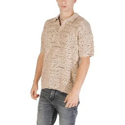 Beige Cotton Shortsleeve Shirt