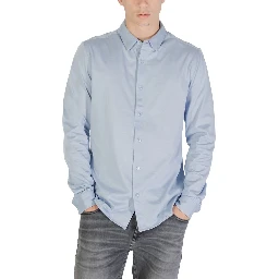 Blue Cotton Dress Shirt