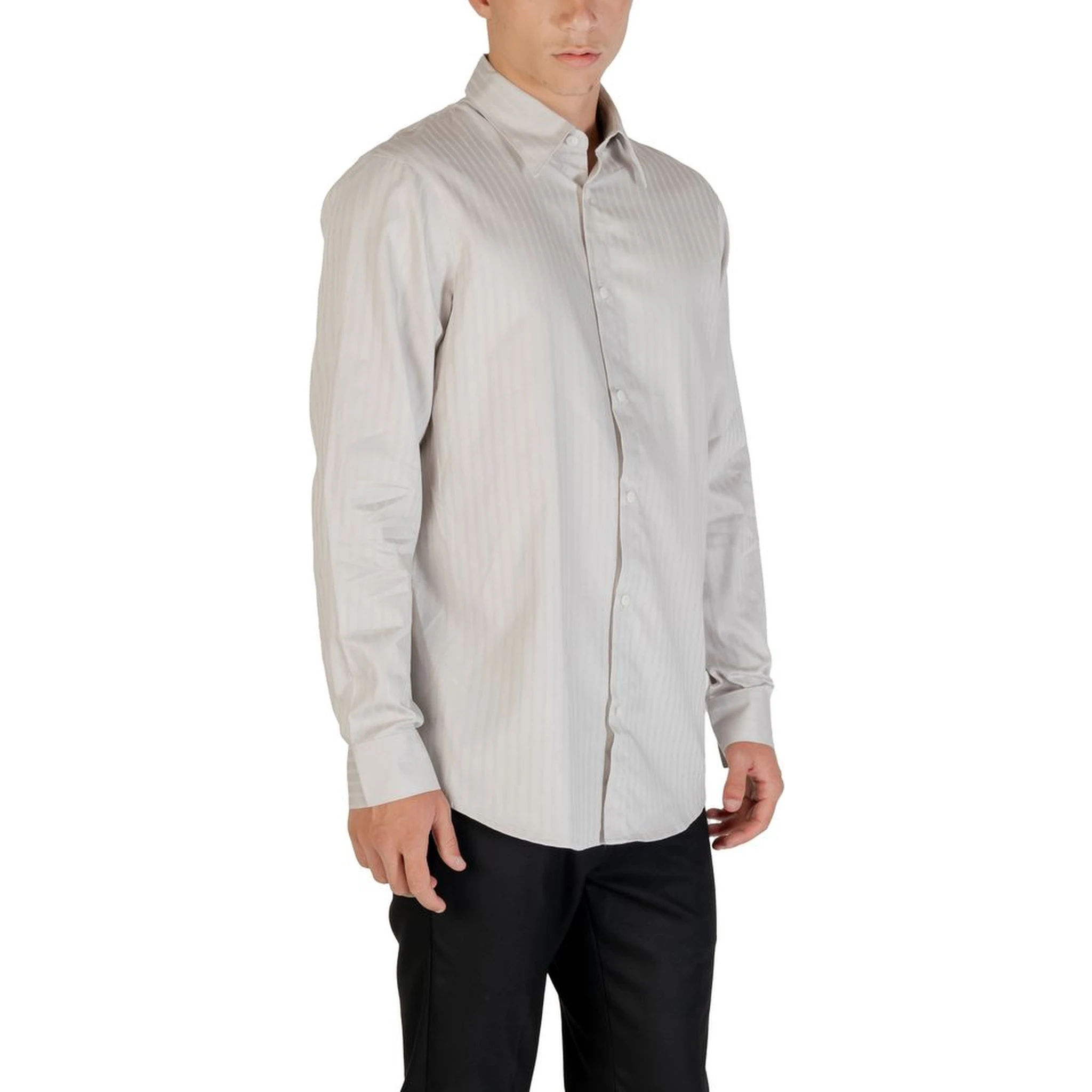 Gray Cotton Pattern Shirt