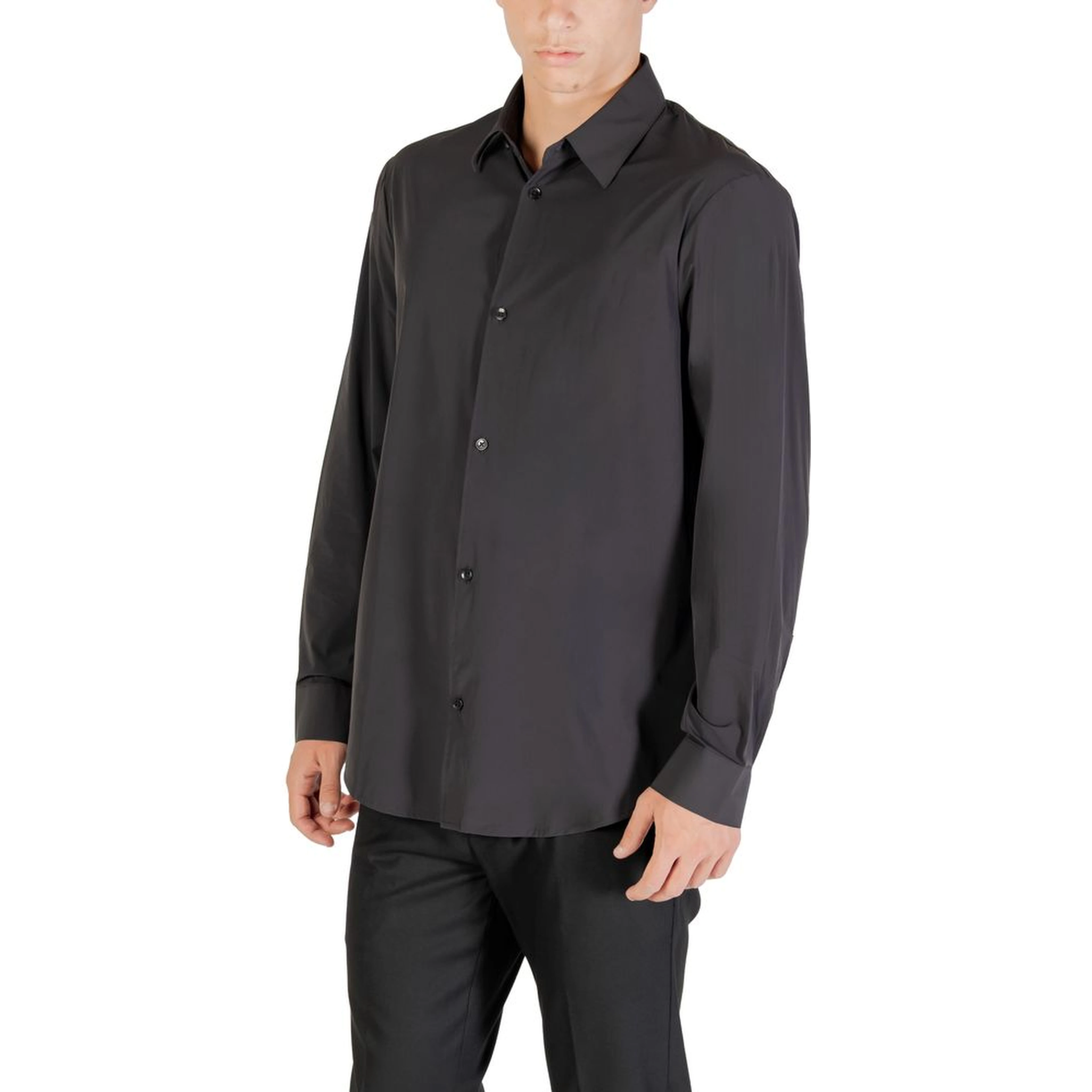 Black Elastane Dress Shirt