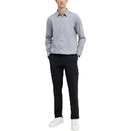 Black And White Cotton Dress Shirt
