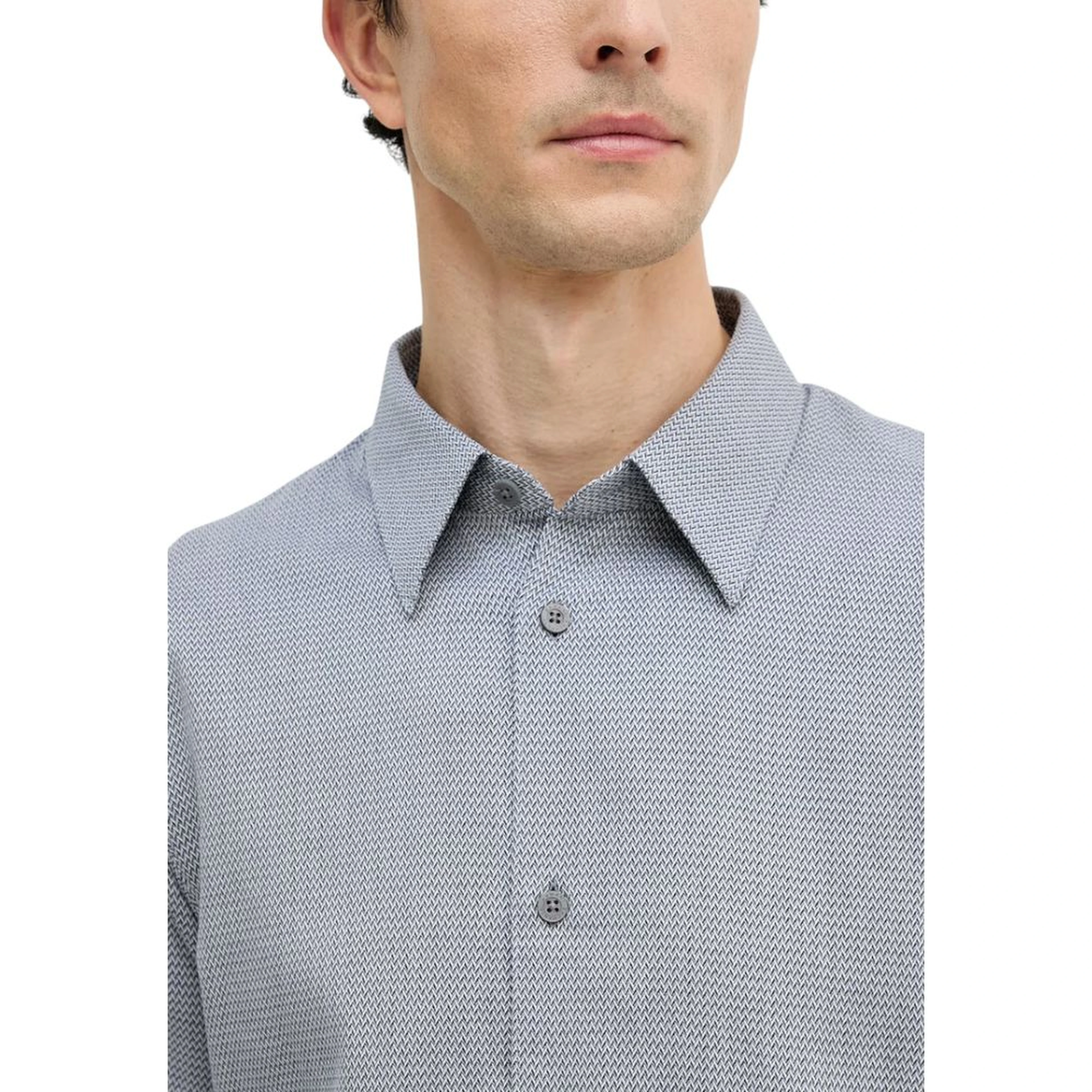 Black And White Cotton Dress Shirt