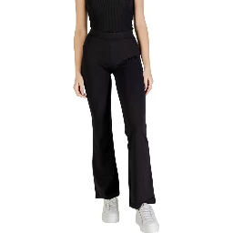 Black Viscose Flared Pants