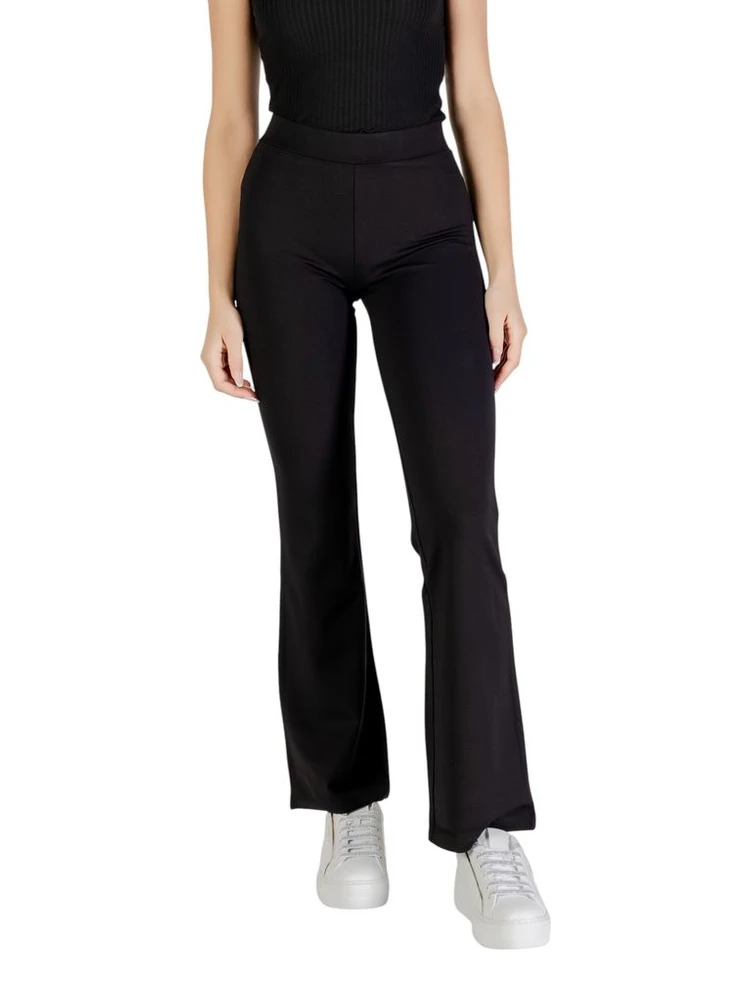 Black Viscose Flared Pants