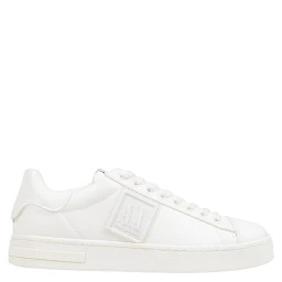 White Polyester Low Top Sneakers