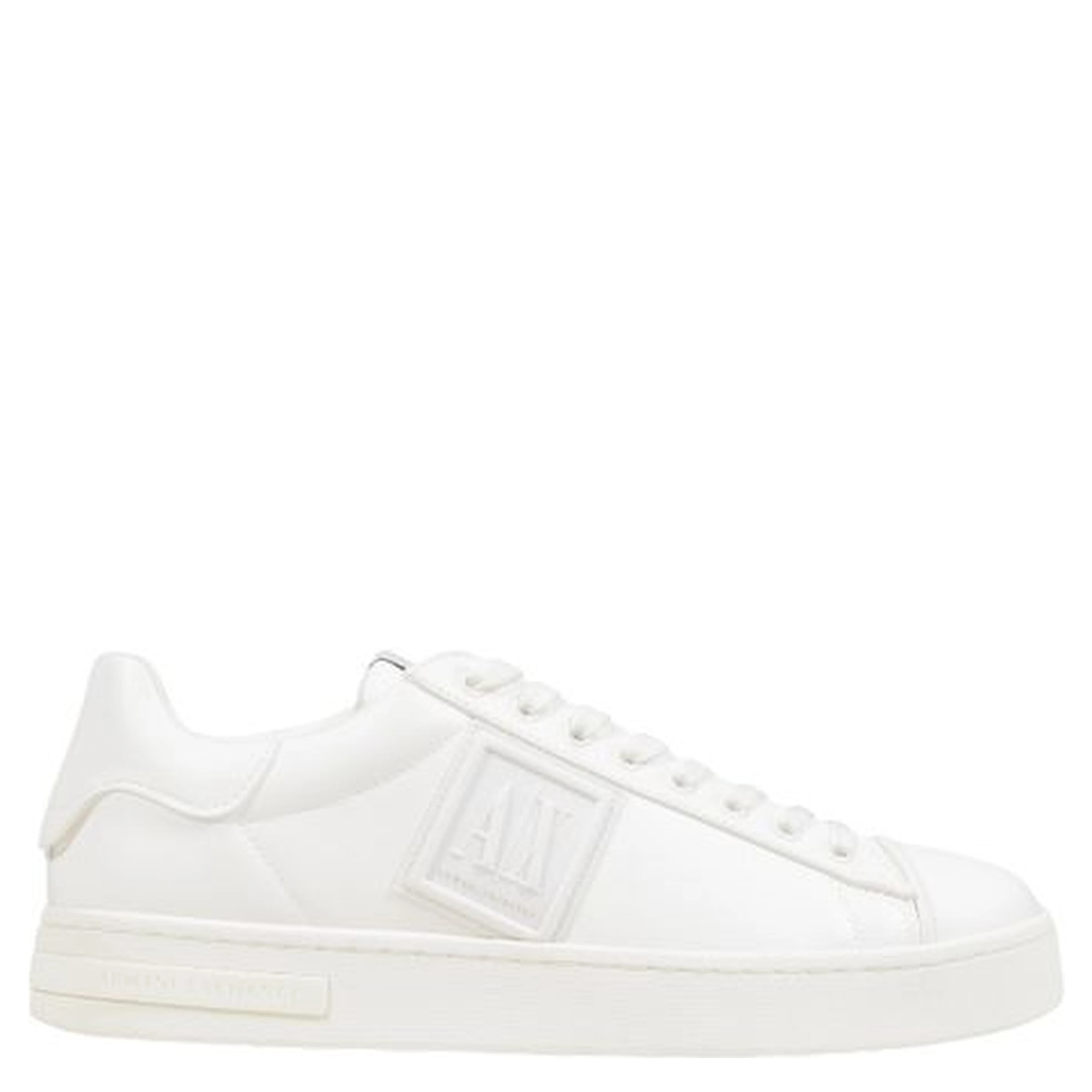 White Polyester Low Top Sneakers