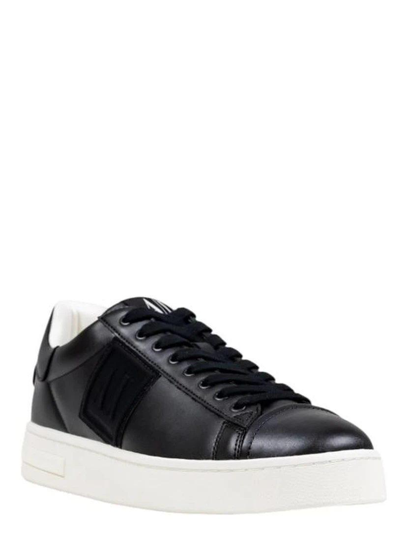 Black Polyester Low Top Sneakers