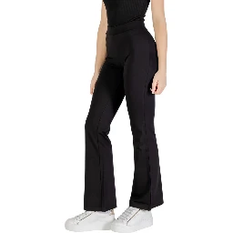 Black Viscose Flared Pants
