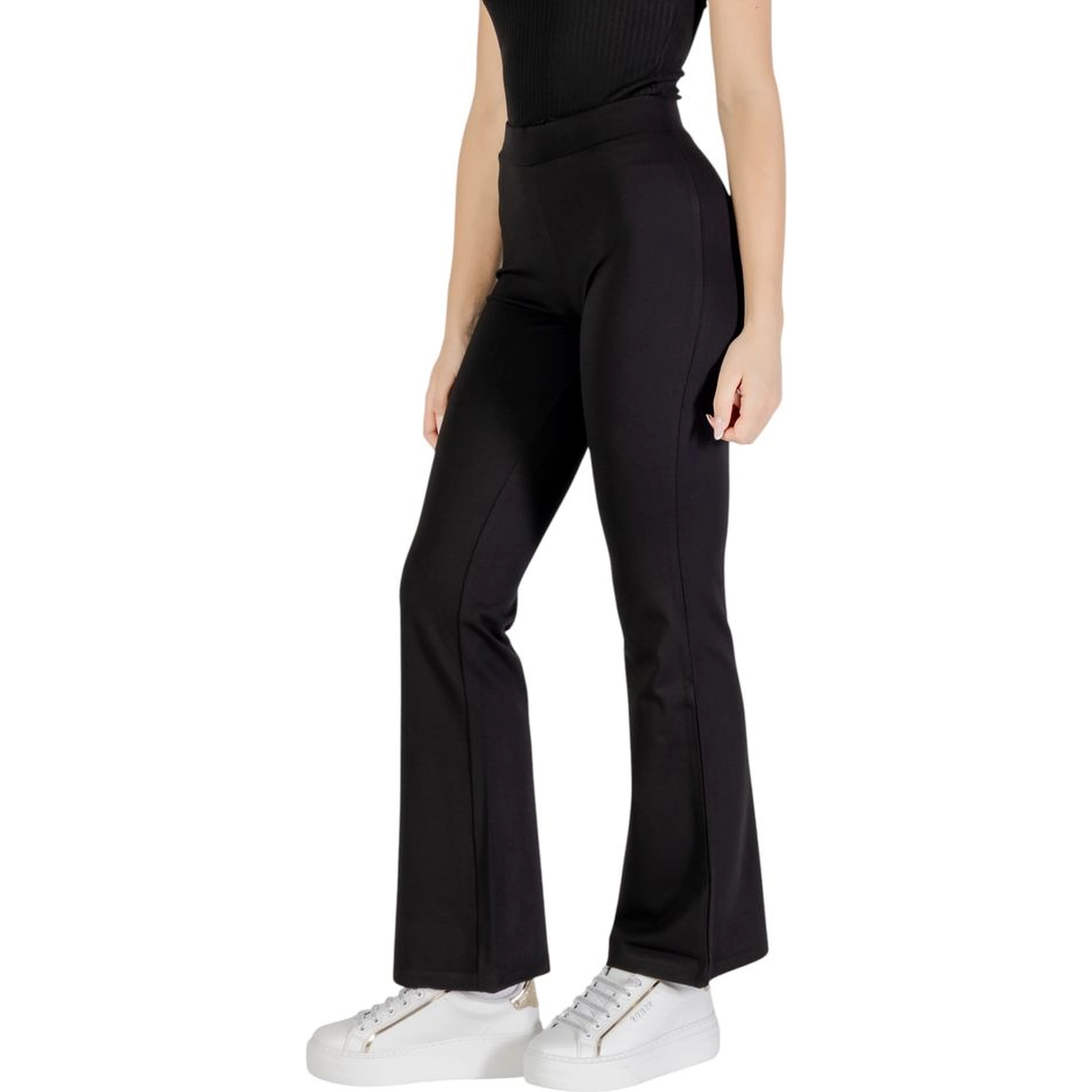 Black Viscose Flared Pants