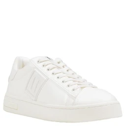 White Polyester Low Top Sneakers