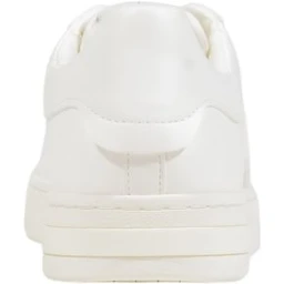 White Polyester Low Top Sneakers