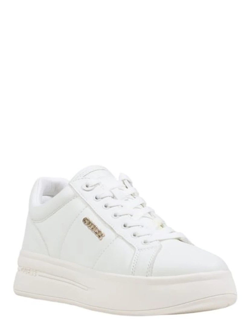 White Polyethylene Platform Sneakers