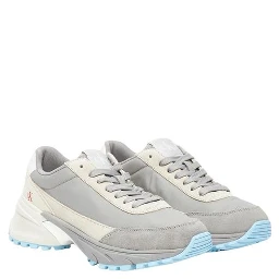 Gray Suede Leather Athletic Sneakers